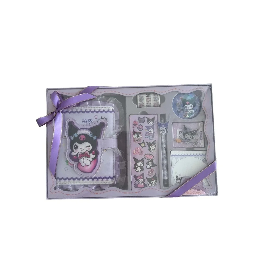 Sanrio Kuromi Stationery Gift Set Journal Stickers Pens Purple NIP Kawaii Cute